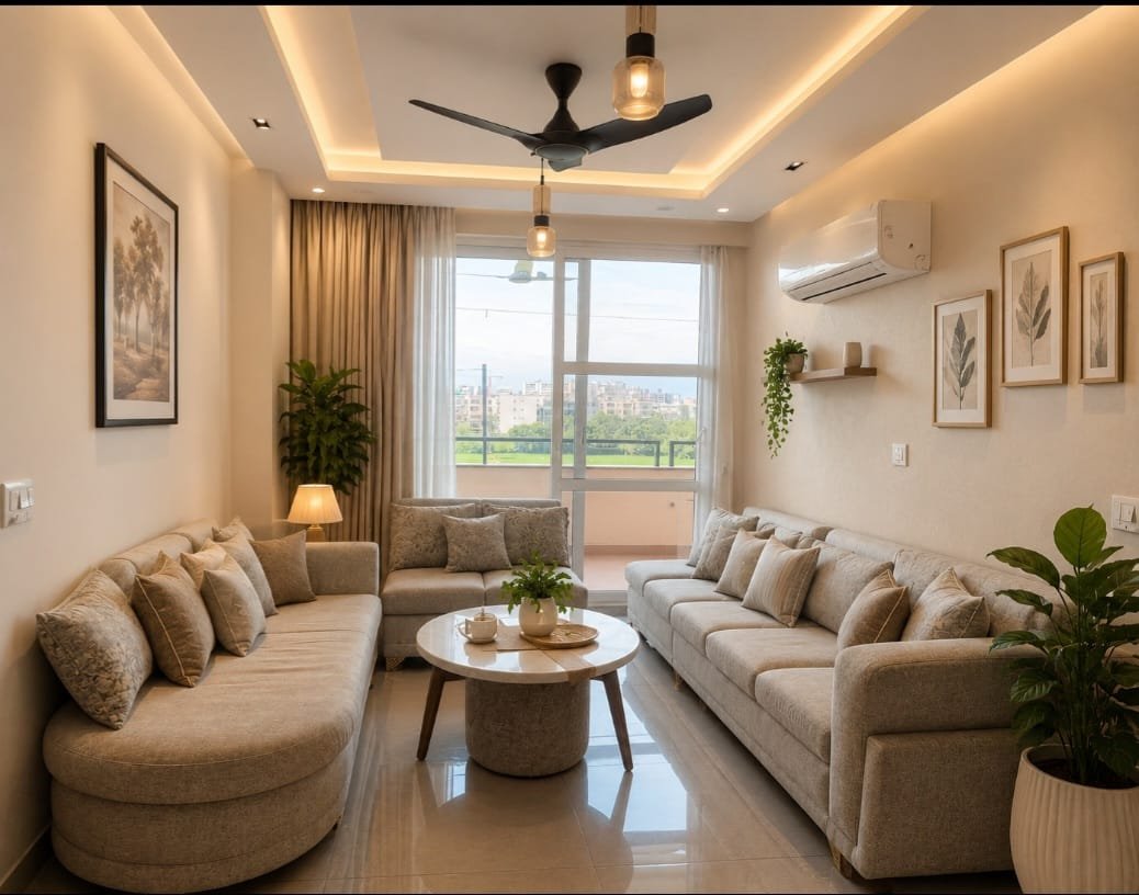 Interior designer at work on a floor plan