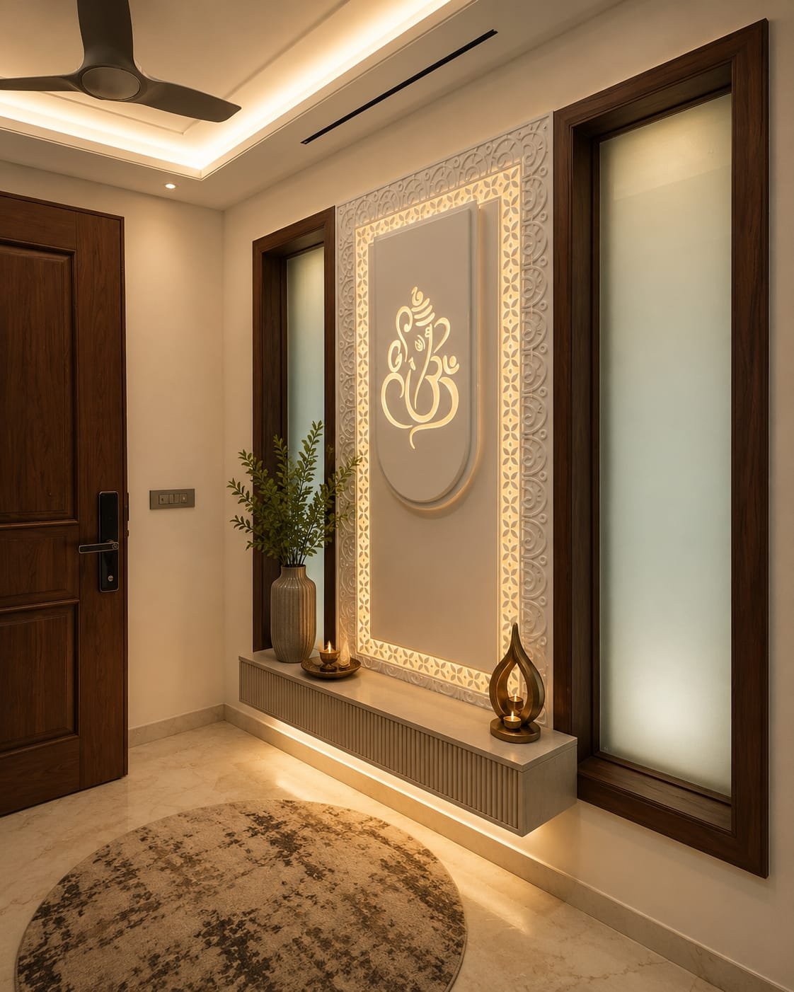 Traditional CNC Carved Puja Mandir Design